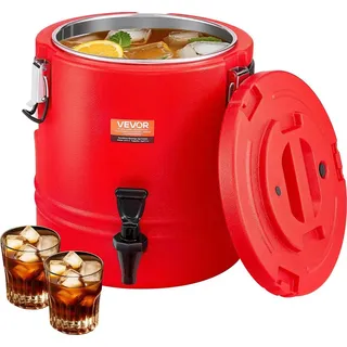 Vevor isolierter Getränkespender 11,4 L Thermo-Getränkespender für Heiß- und Kaltgetränke mit Zapfhahn, lebensmittelechter Kühlkrug mit Innen...