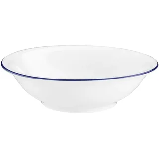 Seltmann Weiden Geschirr-Set Dessertschale 13 cm Compact Blaurand 10795 von Seltmann Weiden, Porzellan weiß