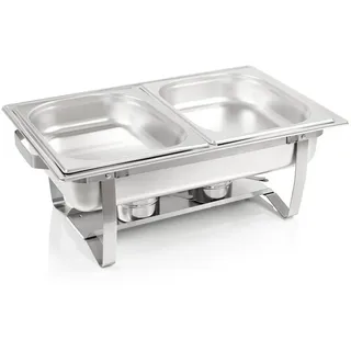 Zelsius Mahlzeit Chafing Dish (Nizza 2x 1/2 gn Warmhaltebehälter Essen, Wärmebehälter Rechaud für Catering, Buffet und Party