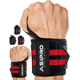 ASIPRO Handgelenk Bandagen Gym 45cm Profi Wrist Wraps Handgelenkbandagen für Calisthenics, Bodybuilding & Krafttraining Fitness Handgelenkschutz Sportbandage Handgelenk Paar 2 Handgelenkstütze Sport
