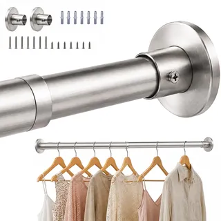 Wardlock Ausziehbare Edelstahl Kleiderstange Verstellbare Kleiderstange mit Endbuchsen (33-54 CM)