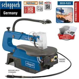 SCHEPPACH SET DECO-FLEX Dekupiersäge mit Werkzeug-Set und 5x12 Ersatzblätter