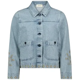 Cartoon Jeansjacke mit Stickerei 40
