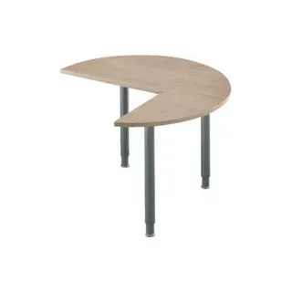 Ansatztisch, 3/4 Kreis, Ø 1400 mm, Ansatz rechts/links, Eiche/anthrazit