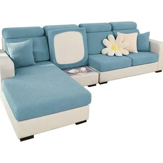 Coonoor Sofahusse sofabezug L form Ecksofa, Stretch, Universal, für Wohnaccessoires Sofaschoner blau