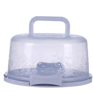 Generisch Kuchen Transportbox Rund - Tortentransportbox Mit Tragegriff | Runder Tortenbehälter | Kuchenbehälter | Transparent Tortenbehälter | Kuchenbox Rund | Tortenglocke | Kuchentransportboxen