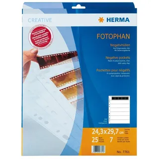 Herma Negativhüllen, transparent, für 7 x 5 Streifen, 25 St.,