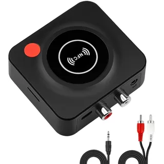 Bluetooth 5.1 Audio Empfänger für Stereoanlage, Bluetooth Adapter AUX HiFi mit 3,5mm Klinkenstecker und AUX, HiFi Drahtloser Audio Receiver mit NFC & TF-Kartensteckplatz mit PC Mac Smartphones Tablets