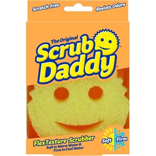 Scrub Daddy Original Gelb Spülschwamm, Reinigungsschwamm Gesicht Form, Kratzfreier Schwamm Küche, Radierschwamm Schmutzradierer, Putzschwämme Spülmaschinenfest
