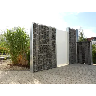 Soest Gabione Komplettset 6/5/6-Anthrazit/Anthrazit-Zum Einbetonieren-1800 mm