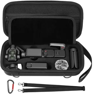 AMAZEAR Tasche für DJI Osmo Pocket 4 Pro Zubehör – Case für Pocket 4/4P | Tragetasche mit Schultergurt, Handgelenkband & Karabiner, Schutz & Aufbewahrung,Kompatibel mit DJI Osmo Pocket 4 Pro/4/4P