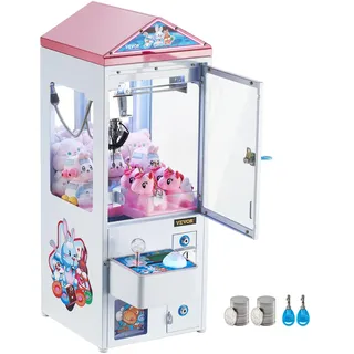 Vevor Greifautomat, 0–80 mm Backendurchmesser, 0–130 mm Backenhub, Kran-Gewinngreifer, kommerzielles Arcade-Spielspielzeug, cooler, lustiger Greif-und-Gewinn-Automat mit Licht und Ton, Kinder-Verkaufsautomat, Jungen und Mädchen