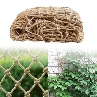 Sicherheitsnetz Hanfseil,Schutznetz Kinder,Sicherheitsnetz Hochbett,Größe 1 * 5m,8mm Dickes Seil,10cm Maschenweite,Vielseitig einsetzbar als Balkonschutz,Fotowanddekoration,Gartenzaun,Kletternetz