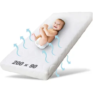 Ehrenkind® Kindermatratze Pur | Baby Matratze 90x200 Standard 100 by OEKO-TEX | Babymatratze 90x200 aus hochwertigem Schaum und Hygienebezug