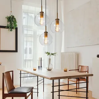 GLOBO Glaskugel 3-flg. 47 cm klar messing