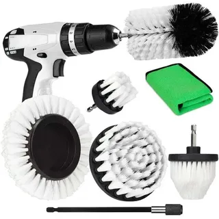 7-teiliges Set Weicher, Atmungsaktiver Reinigungsbürsten Für Bohrmaschinen Und Akkuschrauber. Bürsten Für Die Reinigung Von Bad, Dusche, Küche Und Keramik. – Crezuo