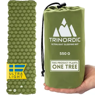 TRINORDIC 550g Ultraleichte Aufblasbare Isomatte – Kleines Packmaß, Ideal für Wandern & Bikepacking