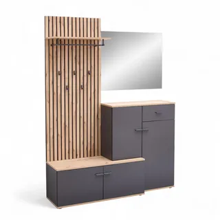 Stella Trading Fynn Kompaktgarderobe 148x199x38 grau