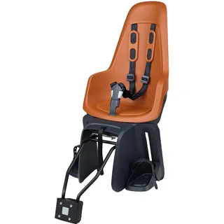 BOBIKE 8012200019 - Rücksitz ONE MAXI mit 1P&E-BD-System für Fahrräder mit 26”-29” Rädern mit Befestigung am Steuerrohr und Gepäckträger in der Farbe Schokoladenbraun