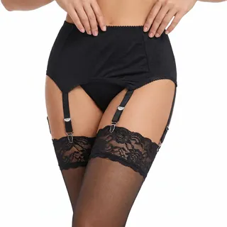 6-Clip-Strapsgürtel Breit, Spitze Strumpfgürtel, Hohe Taille | Sexy Strapshalter, Verstellbarer Strumpfhalter Damen, Großen Größen Garter Belt, für Halterlose Strümpfe