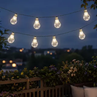 MARELIDA LED Lichterkette Solar 4,5 m Transparent Warmweiß