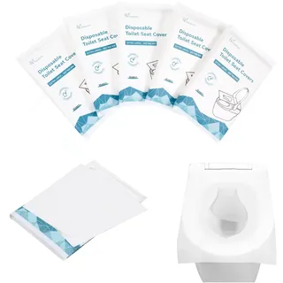 Toilettenauflage, Toilettensitzbezug Toilet Seat Cover, 50 Stück Einweg Toilettenauflage, Wasserlöslich, Toilettensitz Papierauflage Spülbarer, für Reisen, Geschäftsreise(46x38)