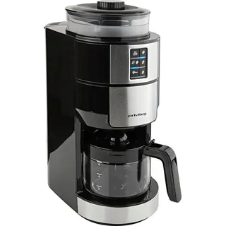 Privileg Kaffeemaschine mit Mahlwerk CM1121-GS, Papierfilter 1x2, Individueller Mahlgrad, programmierbare Kaffeestärke, Warmhalteplatte schwarz|silberfarben