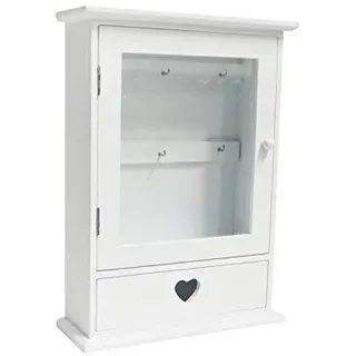 DRULINE Schluesselkasten mit Schublade Vintage Schlüsselkasten Holz Schlüsselkasten Landhaus Schlüsselschrank Holz Schlüsselhalter Shabby Chic Schlüsselablage Flur Schlüsselkästchen Holz Schlüsselbox