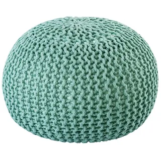 amagohome Pouf Outdoor ø 55 o. 45cm Bodenkissen Sitzpouf Hocker wetterfest pflegeleicht & nachhaltig ø 55 cm, mint - ocean wave