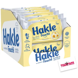 Hakle Feuchtes Toilettenpapier VEGAN Kamille & Aloe Vera KARTON 12 x 42 Blatt | Feucht, Hygieneverschluss, biologisch abbaubar, Ohne Mikroplastik, Alkohol + Zama4Zingo Karte