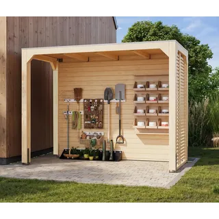 Karibu Pavillon »Markaska« - 320x160x239cm - braun - Fichtenholz