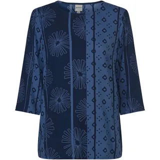 Viskose-Bluse, Druck blau, 36