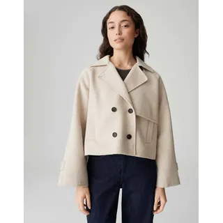 Opus Damen Jacke | Haili Kurztrench im modernen Wollmix Look Macadamia, 40