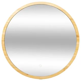 5five simply smart Badspiegel mit LED-Beleuchtung, Bambus, ø 57 cm