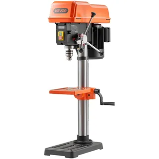 Vevor Tischbohrmaschine 254 mm, Säulenbohrmaschine 400 W, Standbohrmaschine mit Drehzahlregelung 440 bis 2600 U/min, Laser, Neigbarer Tisch 45° & LED, Bohrmaschine für Holz- & Metallbearbeitung