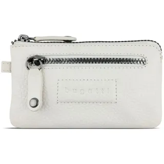 Bugatti ELSA Schlüsseletui aus Leder, RFID-Schlüsselmäppchen mit 2 Ringen in weiß