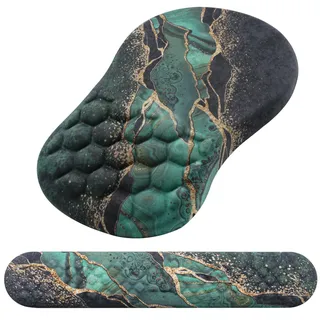 Laokiiy Mauspad Handgelenkstütze, 2-in-1-Tastatur-Handgelenkauflage + ergonomisches Mauspad, rutschfeste Handgelenkauflage für Computertastatur, einfaches Tippen und lindert Handgelenkschmerzen (grün,