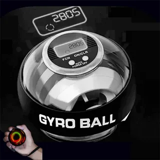 Yacriso Torqueball-Handgelenkstraining, Torque Ball-Handtrainer, automatisch startender Power Gyro Ball für das Handgelenk, Handgelenksstärker und Unterarmtrainer, Zählanzeige, Bunte Lichter (Black)