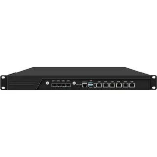 ANDAQI 1U Firewall Appliance 10GbE with Redundancy Power Supply, PFSense, Mikrotik, OPNsense, VPN, I5 14400, RJ59, 6 x 2.5GbE LAN, 4 x SFP+, Support 19-24V DC, 32G RAM, 256G SSD