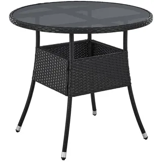 rund Ø 80 cm Schwarz