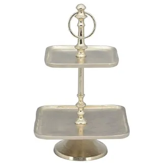 Exner dekorative quadratische Deko-Etagere 2-stufig Metall Vintage Landhaus Stil