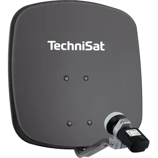 TechniSat DIGIDISH 45 – Satelliten-Schüssel für 1 Teilnehmer (45 cm kleine Sat Anlage - Komplettset mit Satfinder V/H-LNB) grau