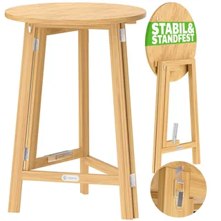 CASARIA Stehtisch Ø 78 x 111 cm natur klappbar