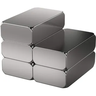 5 Stück Neodym Power-Magnet - Silber - Magnete 10x5x18mm extra stark rechteckig - Haftkraft 3,1 kg - Starke Magnete Super-Magnet - Ziegel-Magnete für Whiteboard Magnettafel Magnetstreifen Werkstatt