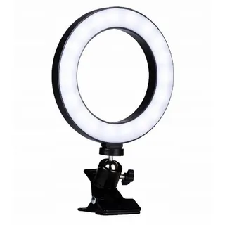Grundig Ringlicht LED Selfie Ringlicht mit Clip, ∅ 15,6 cm – Ringlampe schwarz