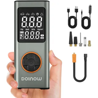 doinow Kabelloser Fahrradpumpe Elektrisch 150PSI Tragbare Mini Akku Luftpumpe Reifenpumpe mit alle ventile LED Licht Wiederaufladbarer 5 Modi für Fahrrad, E-Bike, Auto, Motorrad, Bälle