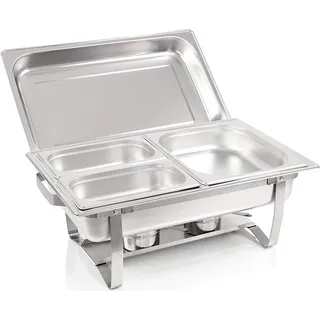 BC-ELEC F433-3-2 Speisenwärmer Buffetwärmer 1x GN1/2 + 2x GN1/4 bain marie mit Deckel, 60x37x29cm - Bc-elec