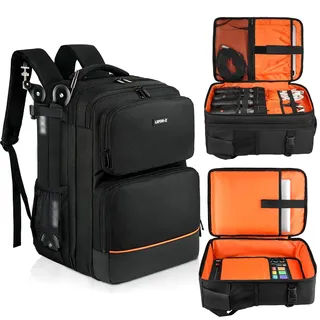 Reisetasche für Audio-Mixer, passend für Rodecaster Pro II, Rodecaster Pro, RC Duo, Yamaha MG10XU, TC-Helicon GoXLR, Podcast-DJ-Mixer-Rucksack mit mehreren Taschen für Mikrofone, Kabel