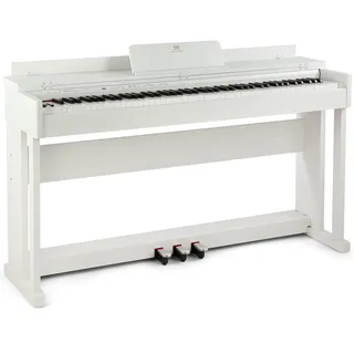 MUSTAR Digital Piano 88 Tasten mit Hammermechanik, E Piano weiß, E-Klavier mit 3 Pedale Adapter, 2 Kopfhöreranschluss, Duales Kontrollsystem, USB/MIDI, Klassisch professionell