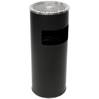 Expo Börse Stand, Aschenbecher mit Mülleimer 2 in 1 schwarz 60 cm